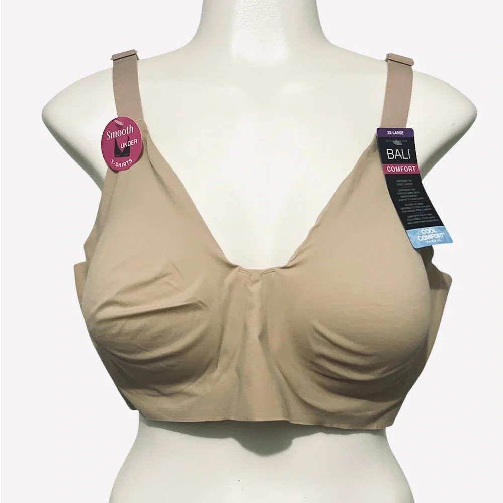 Bali Comfort Revolution Underwire Bra Easylite Full-Coverage Beige Plus Size 3X